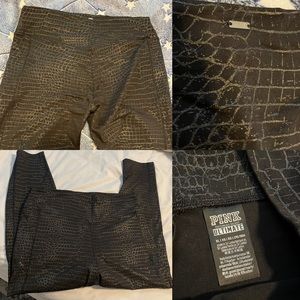 PINK Ladies Black & Silver Snakeskin Ultimate Leggings w/Pockets! Super Cute 🥰